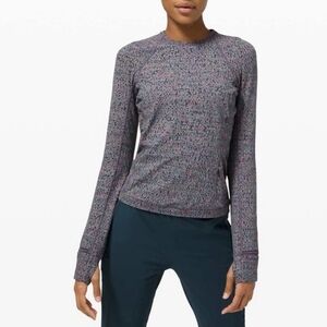 🐰Lululemon Runderful Long Sleeve in Neon Tweed Jacquard HTR Battleship